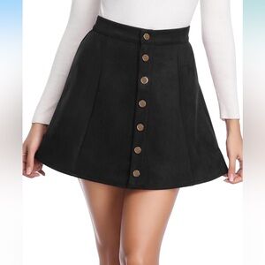 Black Faux Suede Skirt